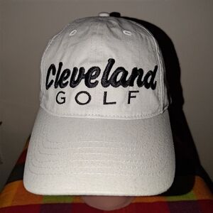 Cleveland Golf Zip Grooves Tour CG16 Embroidered Beige Strapback Hat Cap